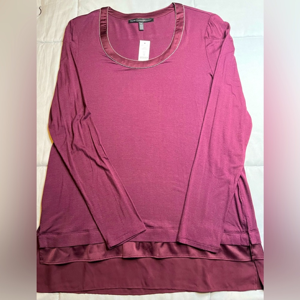 NWT tunic in rich burgundy by WHBM